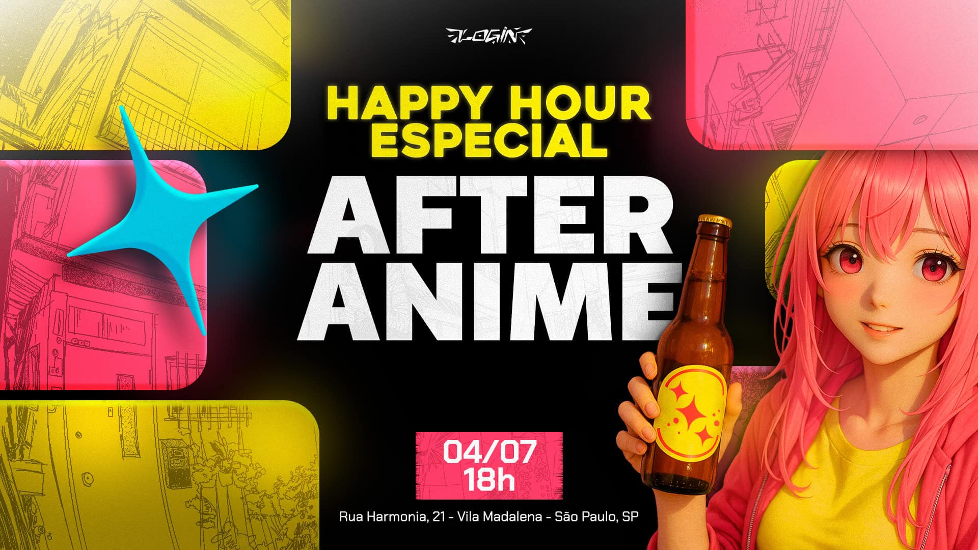 🍹 Happy Login Hour - Especial Anime Friends - 04/07